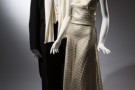 Elegance in the Age of Crisis: Fashions of the 1930's Wood Carlson Co., tailcoat, black wool, 1935, USA, gift of Kay Kerr Uebel, 89.65.9 / Gown, metallic, silk, circa 1935, USA, gift of Mrs. Jessie L. Hill, 93.71.12